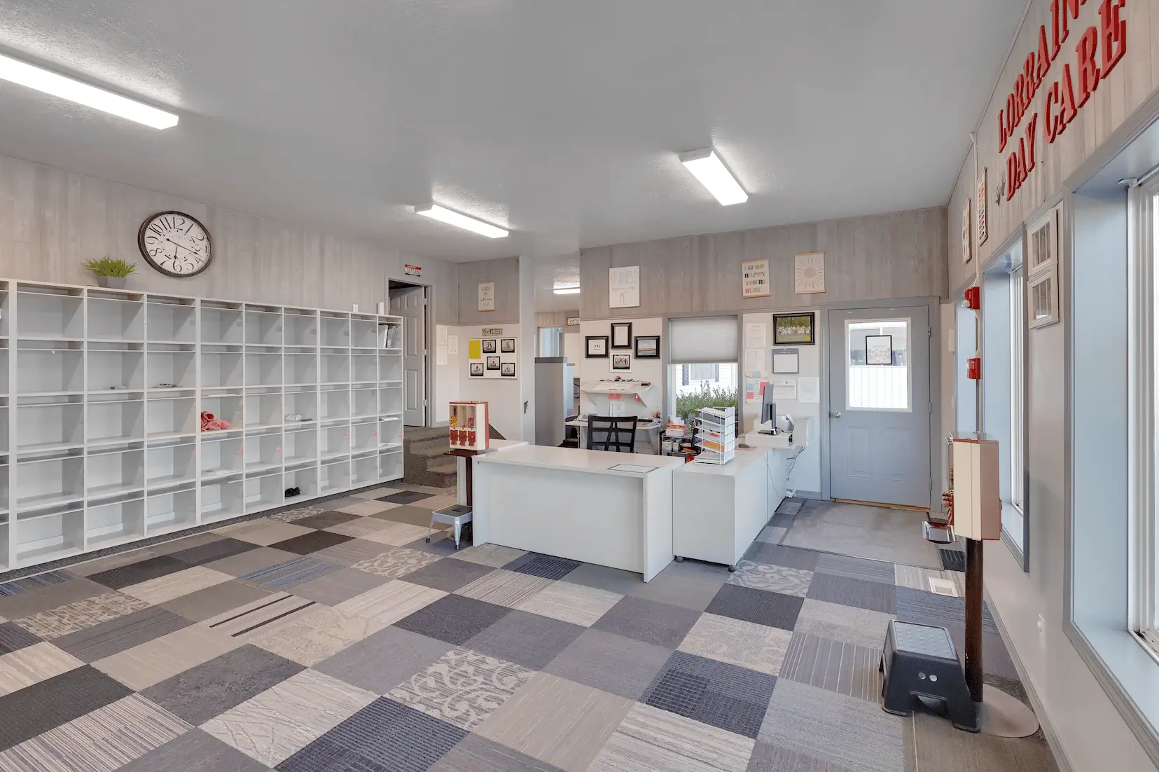 The welcoming front lobby inside Lorraines Daycare